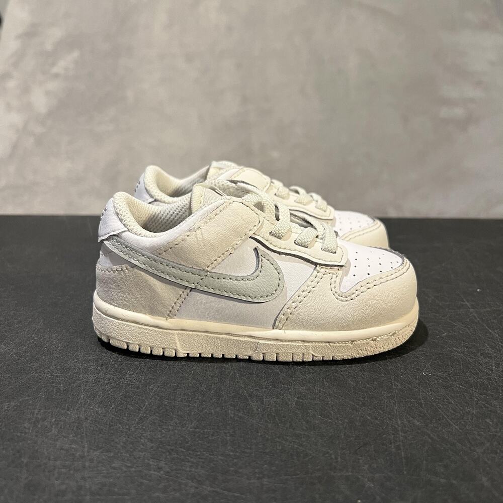 Nike Dunk Low Shoes Toddler Size 7C Phantom Light Silver Leather Boys Sneakers